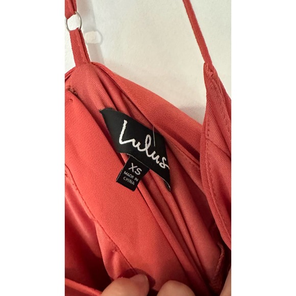 Lulus Flutter Strap A-line Chiffon Gown In Rusty Rose Dress sz XS - Picture 6 of 8